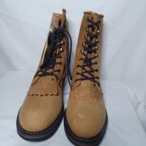 Tan Lace-Up Boots